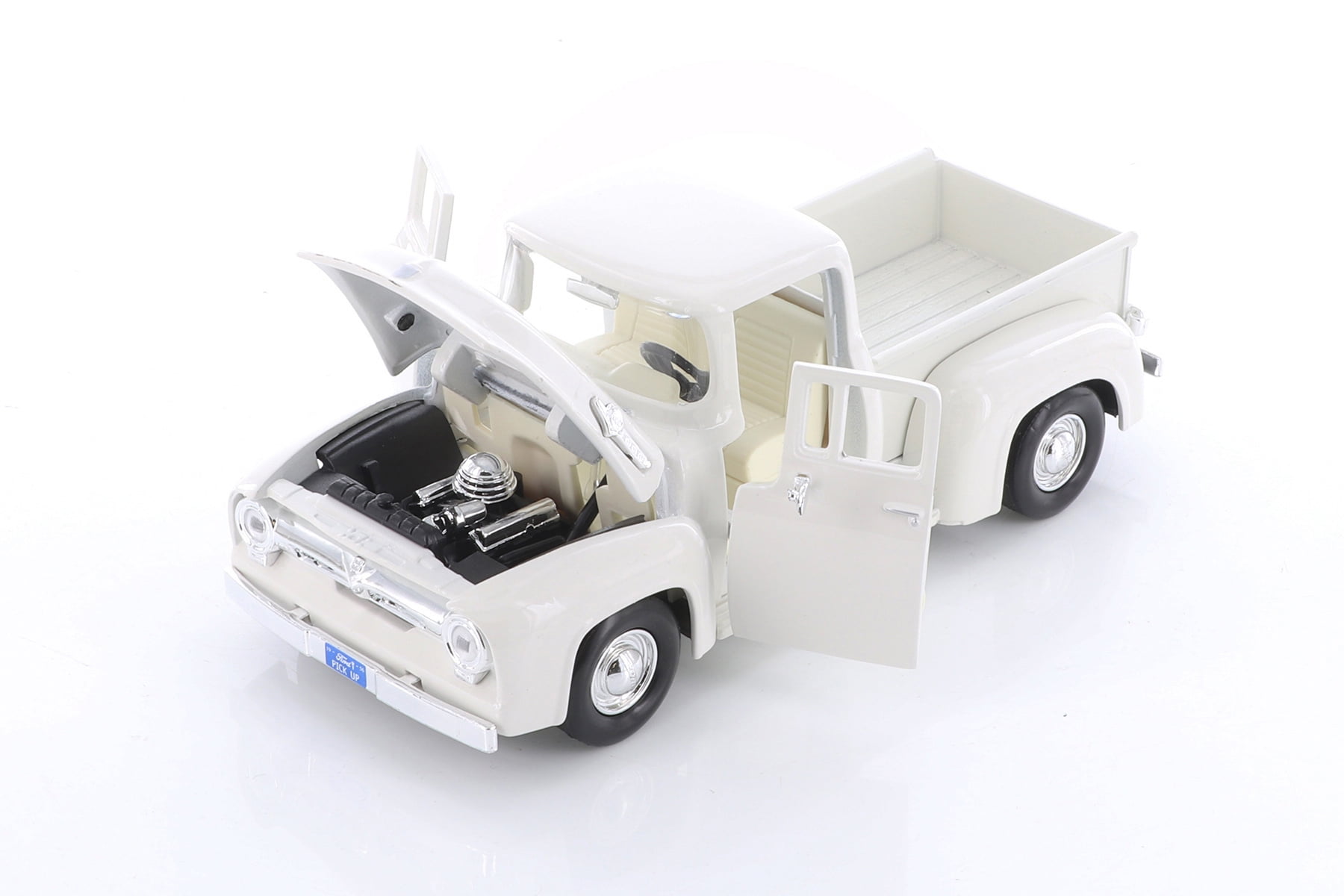 1956 Ford F-100 Pickup Truck, White - Showcasts 77235W - 1/24 Scale Diecast Model Car