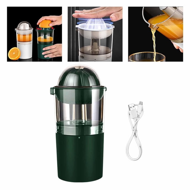 Exprimidor eléctrico Macarena Vaso de 250 ml recargable inalámbrico Verde