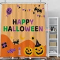 thumbnail image 2 of Cartoon Happy Halloween Shower Curtain Scary Black Cat Bat Horror Pumpkin Gift Spooky Trick or Treat Shower Curtains for Bathtubs Bath Home Polyester Waterproof with Hooks 72x84 Inches, 2 of 5