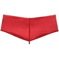 thumbnail image 2 of Botmois Men Solid Gloss Boxer Briefs Underwear Pouch Bikini Shorts 1/2 Buttocks Red L, 2 of 3