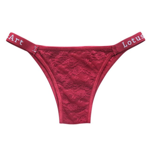 Ropa interior brasileña triangular para mujer, calcetines largos de encaje de malla, ropa interior de encaje de algodón