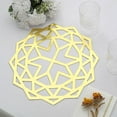 thumbnail image 6 of Balsa Circle 6 Metallic Gold 13 in Disposable Cardboard Placemats Laser Cut Geometric Star Design Party Events, 6 of 8