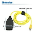 thumbnail image 3 of Unique Bargains 1 Set Enet OBD2 Câble Ethernet RJ45 Connecteur Ethernet Outils vers Câble Interface OBDII, 3 of 7
