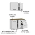 thumbnail image 4 of Madesa 2-Piece Garage and Utility Room Storage Cabinet Set with 47 Inch Base Cabinet and 47 Inch Wall Cabinet Modular Storage Organization Unit - White, 4 of 6