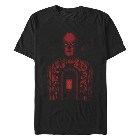 Netflix Men's Stranger Things Vecna Haunted House Stained Glass Door Graphic T-Shirt