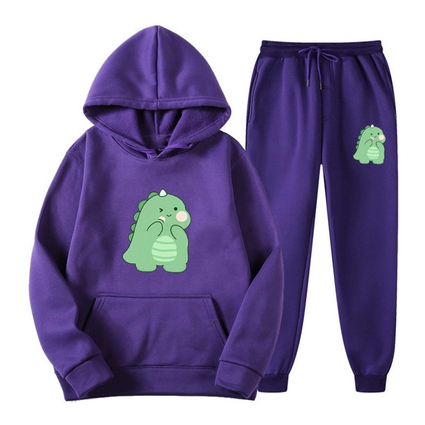 Puntoco Jersey casual unisex con capucha traje deportivo estampado pantalones de manga larga chándal de dos piezas liquidación Puntoco Puntoco-729