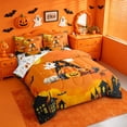 thumbnail image 2 of Homewish Halloween ABC Print A 7-Piece Twin Bedding,Cartoon Pumpkin Lantern Bedding Comforter Set,Halloween Reversible, 2 of 8