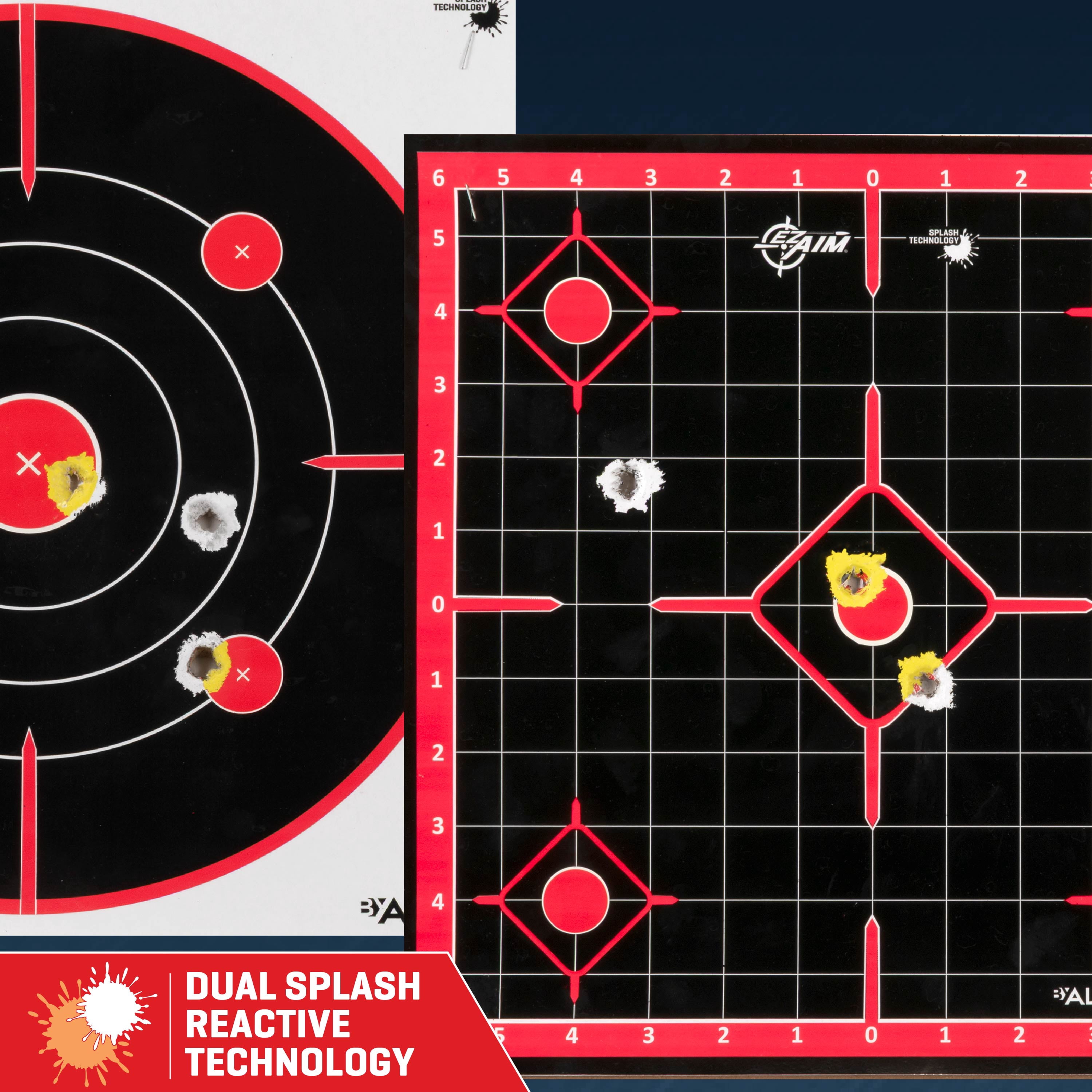 EZ Aim Splash Bullseye and Sight Grid Targets, 12 x 12 Inch, 10 Pack