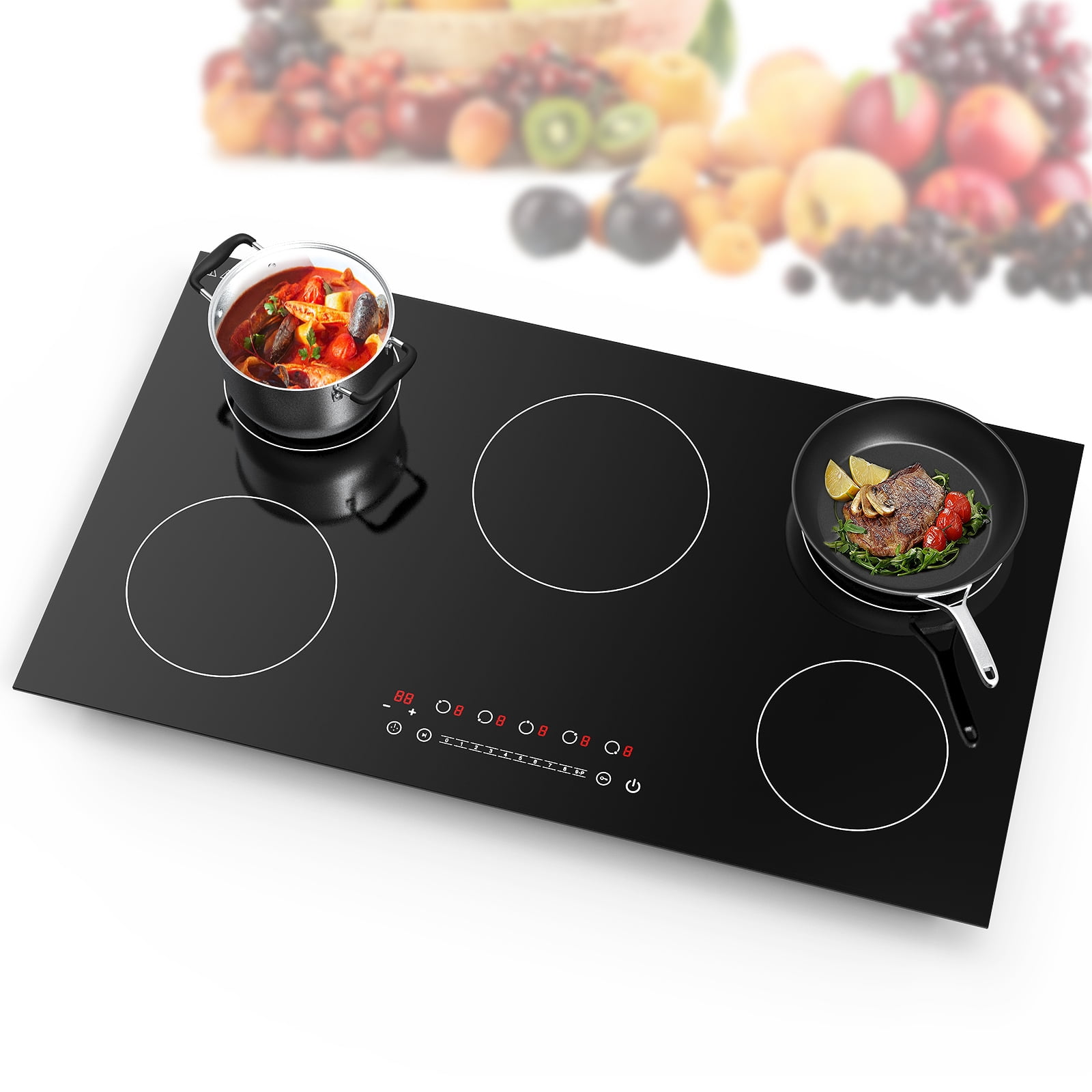 Wuzstar 2600W Electric Induction Ceramic Cooktop 2 Burners Cooker Stove  Cooktop Electric Hob Cook Top Stove 
