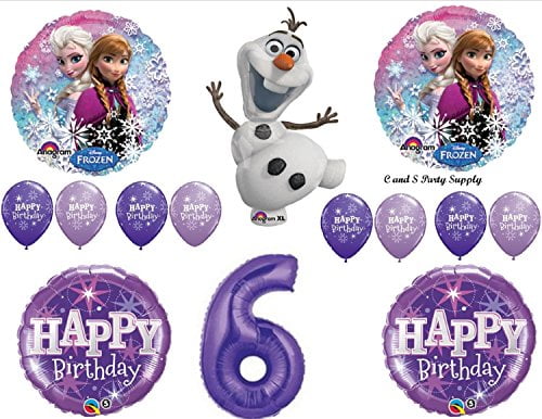 Frozen Olaf Purple 6th Disney Movie BIRTHDAY PARTY Balloons Decorations Supplies