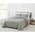 thumbnail image 2 of Chezmoi Collection Pucker 3-Piece King Size Bedspread Coverlet Set , Crinkle Textured Diamond Bedding Cover Quilt Set, Gray, 2 of 7