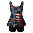 thumbnail image 5 of Zhden Tankinis Swimwear for Women American Flag Tummy Control Tankini Swimsuit Scoop Neck 4th of July Tankini Sets for Women(Z01-Brick Red,L), 5 of 5