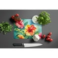thumbnail image 4 of Hawaii Hawaiian Hibiscus in Watercolor Glass Cutting Board Large 12 in x 15 in, 4 of 5
