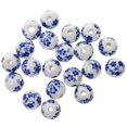 thumbnail image 5 of Pack of 20 Floral Ceramic Porcelain Spacer Loose Beads for Jewelry Making DIY - Blue, 5 of 8