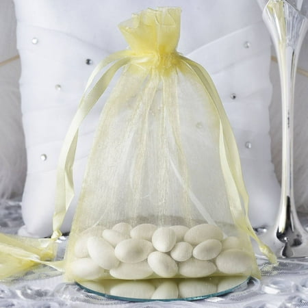 Efavormart 50PCS Organza Gift Bag Drawstring Pouch for Wedding Party Favor Jewelry Candy Sheer Organza Bags - 5"x7"