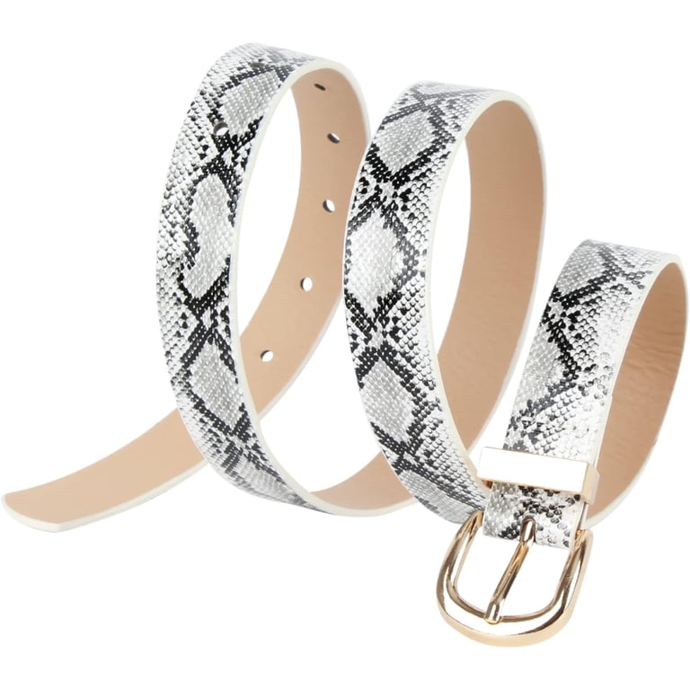 Women Snakeskin Print Skinny Thin Faux Leather Belt Jeans  display picture 1