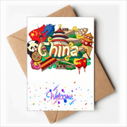 Panda Great Wall Imperial China Welcome Back Greeting Cards Envelopes Blank