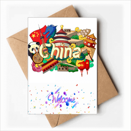 Panda Great Wall Imperial China Welcome Back Greeting Cards Envelopes Blank