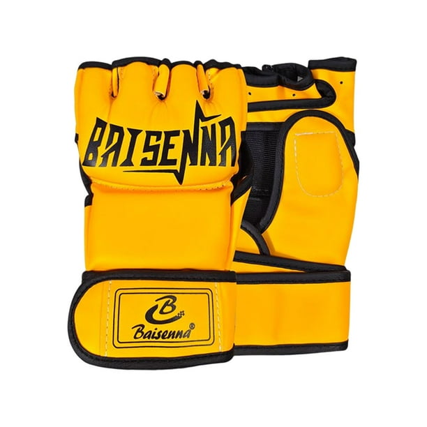 Guantes de MMA, guantes de kickboxing, guantes de entrenamiento para práctica de boxeo y sparring. Naranja