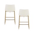 thumbnail image 4 of Plata Import Landon Stool in White with Gold Legs Set of 2 for Dining Area, 4 of 4