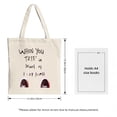 thumbnail image 3 of Stylish Canvas Tote Bag featuring text " WHEN YOU TRIP IN TRND OF EVERYFORM " with playful shoe graphics perfect for shopping and travel, 3 of 4