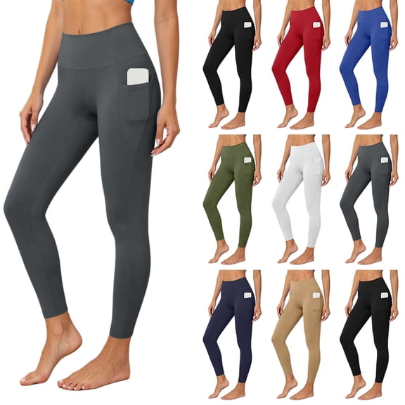 Tqcoqu High Waisted Leggings with Pockets for Women, Buttery Soft Yoga Pants for Gym Workout