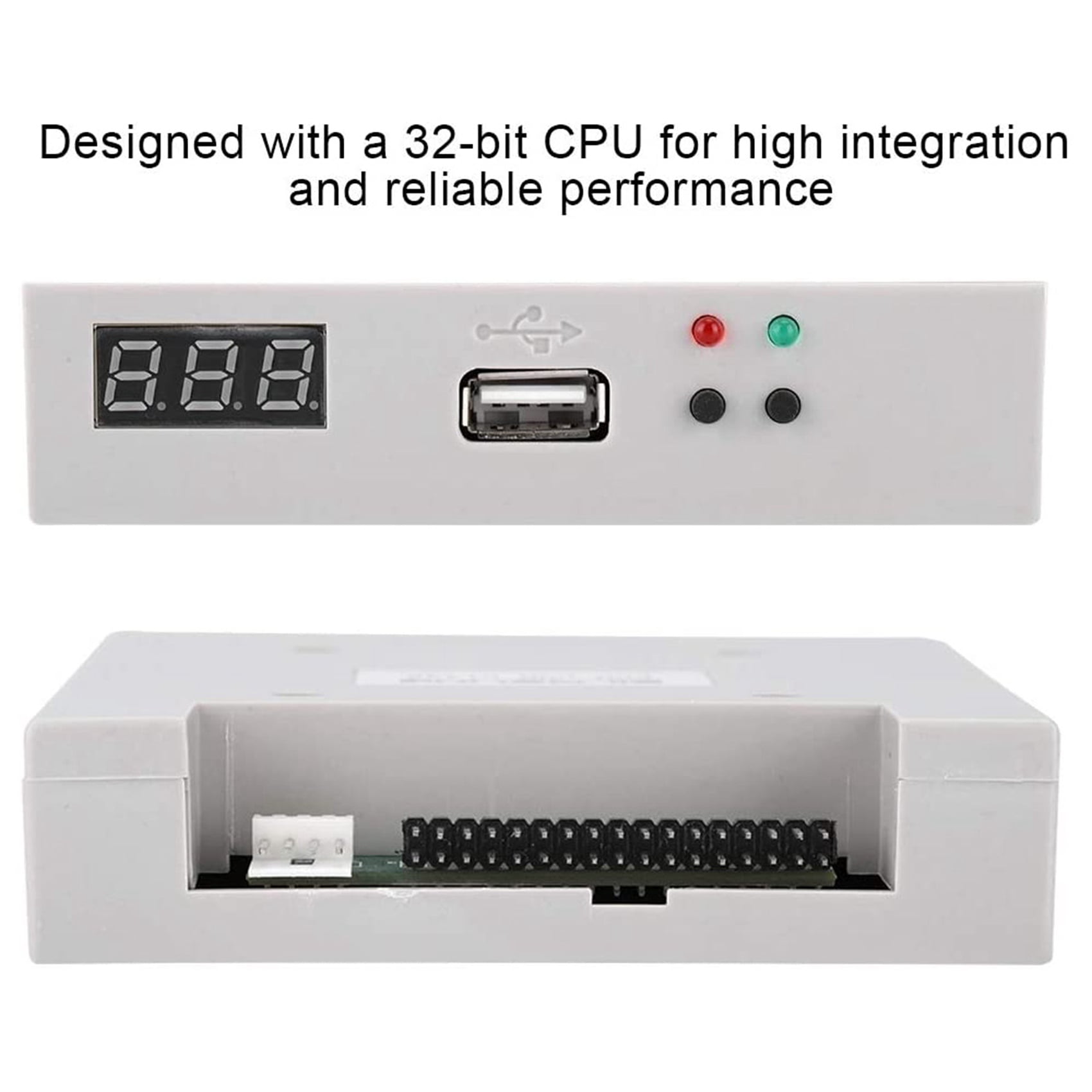 2X FDD-UDD U144K 1.44MB USB SSD Floppy Drive Emulator for Industrial Controllers,2 x USB Emulator 2 x CD-R 2 x Screw Kit,Gray-white