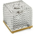 thumbnail image 1 of AGM Home Store Luxe Boutique Tissue Box Holder Cover Tray Dispenser Case, Hand Blown Glass, 1 of 1