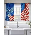 thumbnail image 5 of Independence Day Sheer Curtains 2 Panels Set Watercolor Flying Eagle Red Blue USA Flag Sheer Window Curtains Light Filtering Rod Pocket Voile Drapes for Bedroom Living Room 52"x45", 5 of 9