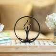 thumbnail image 3 of Danya B. Circle Iron Sculpture with Figurine in Yoga Pose – Namaste Spiritual Home Decor Iron Sculpture, 3 of 3