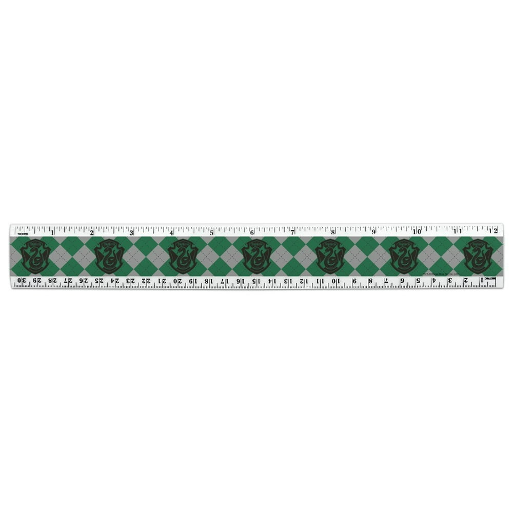 Harry Potter Slytherin Plaid Sigil 12 Inch Standard and Metric Plastic ...