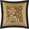 thumbnail image 4 of Nanshing Sibyl 7 Piece Traditional Floral Comforter Set, Black Gold, Queen, 4 of 11