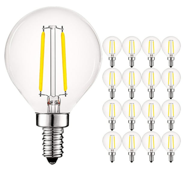 G16.5 Edison Dimmable E12 LED Globe Light Bulbs, 4W=40W, 5000K Bright White, Lumens 16-Pack - Walmart.com