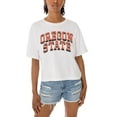 thumbnail image 3 of Women's Gameday Couture White Oregon State Beavers Claim To Fame Boxy Cropped T-Shirt, 3 of 5