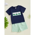 thumbnail image 5 of Baby Toddler Boys Summer Outfits 6 12 18 24 Months 2T 3T 4T Golf Embroidery Short Sleeves T-Shirt and Elastic Striped Shorts Set for 2 Piece Clothes Set, 5 of 9