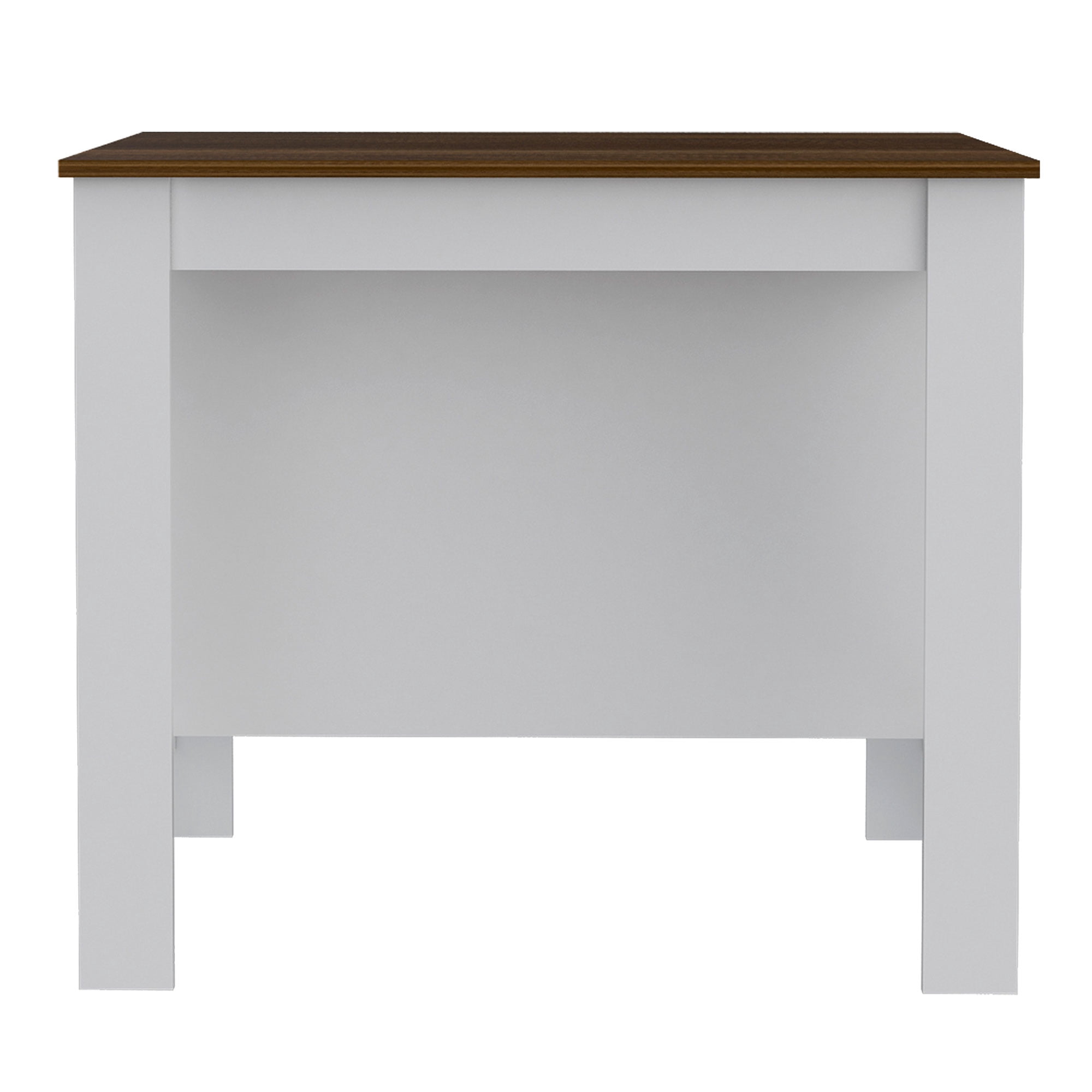 TUHOME Cala Spacious Wooden Top Kitchen Island w/3 Shelves, White & Caramel