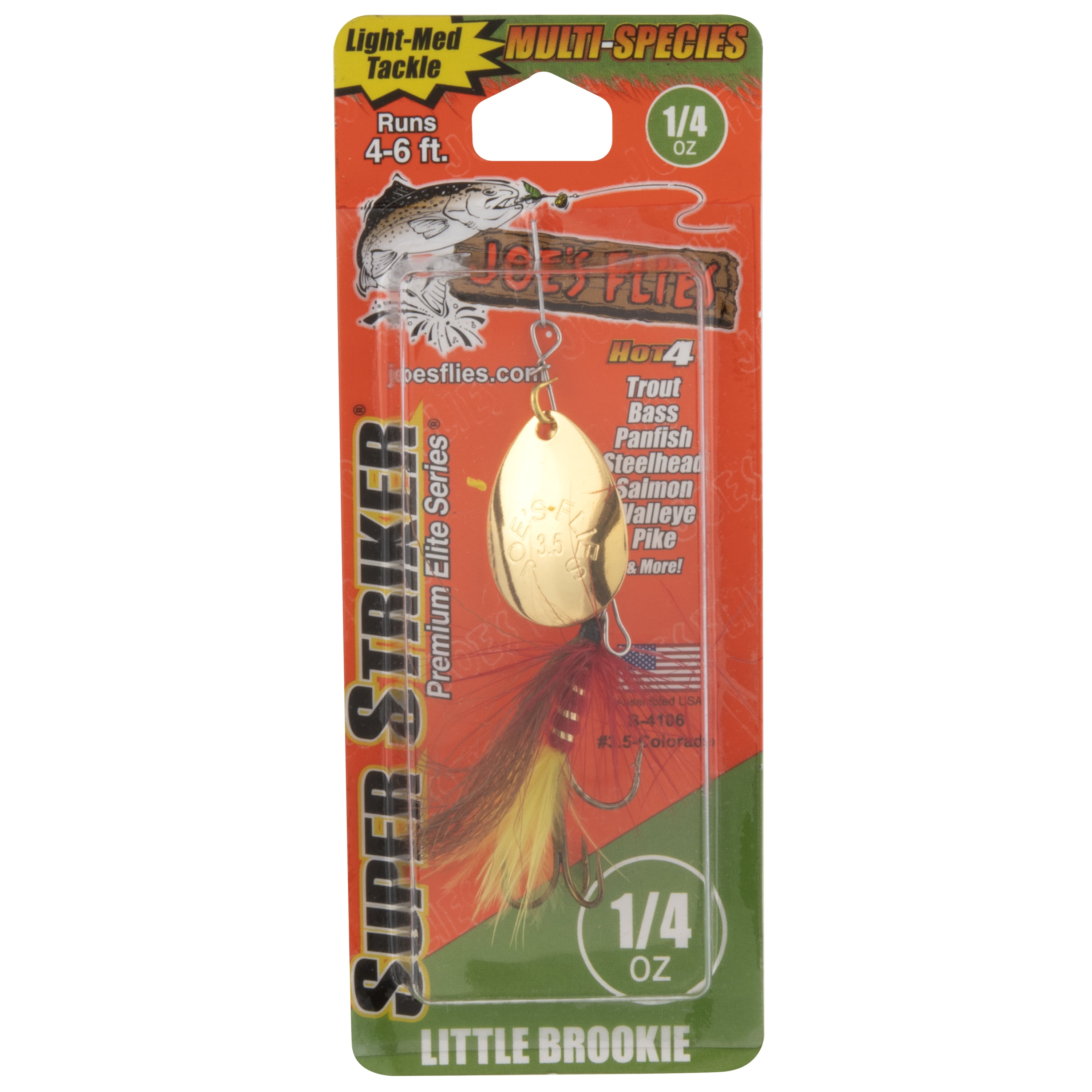 (2 pack) Joe's Flies Super Strikers Lure, Little Brookie, Size 4, 1/4 oz.