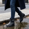 thumbnail image 2 of Puntoco Women's Short Rain Boots Waterproof Chelsea Ankle Rubber Garden Shoe Black 7.5, 2 of 7