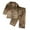 Brown Leopard, variant on 2 Piece Girls Boys Print Satin Pajama Set Button Down Long Sleeve Top and Pants Sleepwear