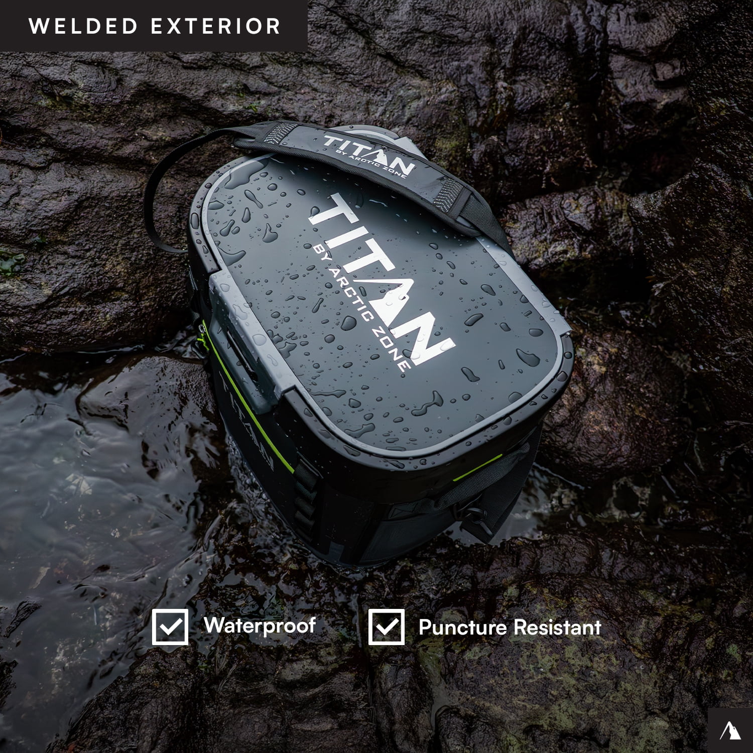 Titan by Arctic Zone 36 Can, 24 Quart Welded Soft Cooler with Waterproof Exterior & Leak Proof Latch, Black