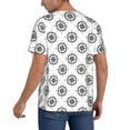 thumbnail image 2 of Rateoe Retro Compass Pattern Men’s Baseball Short Sleeve Polo Shirt, Midweight Men's Shirt Golf Shirt Polo Shirts Quick Dry Short-XX-Large, 2 of 7