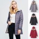 thumbnail image 4 of Chaqueta de algodón a cuadros con capucha de longitud media a larga para mujer, 4 of 6