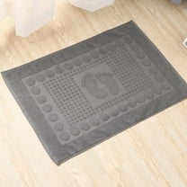 NAMZI Bath Mats [Not a Bathroom Rug] Cotton Banded Machine Washable Shower Bathroom Floor Towel Terry Towelling Tub Shower Bathroom Mat (Feet Grey)