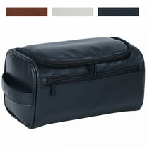 GASTROPOD PU Leather Toiletry Bag for Men & Women - Travel Shaving Dopp Kit - Bathroom Shower Toiletries Organizer - Leather Cosmetic Bag for Women (Black)