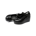 thumbnail image 4 of Wazshop Ladies Pumps Mid Heel Mary Jane Wedge Casual Shoes Comfort Ankle Strap Dress Shoe Womens Platform Non Slip Black 7, 4 of 9