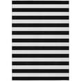 thumbnail image 2 of HomeRoots 560804 8 x 10 ft. Black & White Striped Washable Non Skid Indoor Outdoor Rectangle Machine Woven Area Rug, 2 of 3