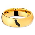thumbnail image 2 of Tungsten California The Golden State Band Ring 7mm Men Women Comfort Fit 18k Yellow Gold Dome Polished, 2 of 4
