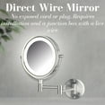 thumbnail image 3 of Jerdon Wall-Mounted Makeup Mirror With Lights - Direct-Wired Lighted Makeup Mirror with 8X Magnification & Nickel Finish - Model HL88NLD, 3 of 9