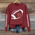 thumbnail image 2 of GZWYHT Football Sweatshirts for Women Plus Size Sweatshirt Travel Sweatshirt Beach Sweatshirt Cute Fall Sweatshirt Summer Sweatshirt Teacher Sweatshirt Women Football Outfit，Red，3XL, 2 of 7