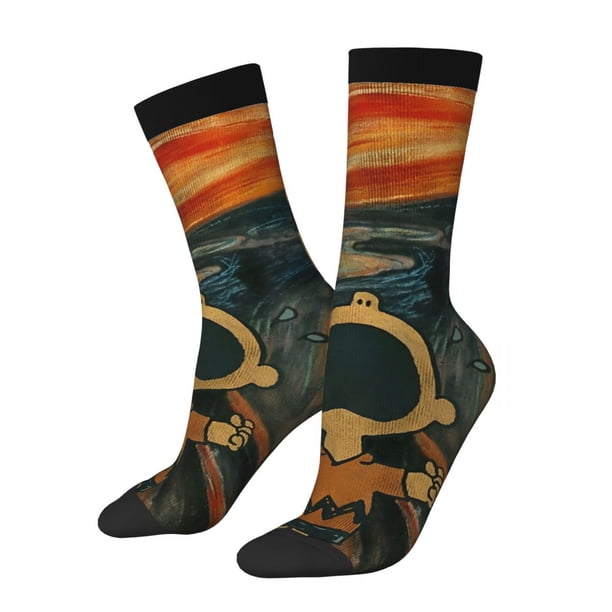 Calcetines nuevos para hombre, informales, con estampado de Snoopy, Charlie Brown, Scream, de poliéster, con dibujos animados, deportivos, para mujer, para primavera, verano, otoño e invierno